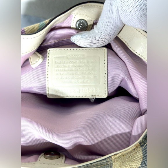 Coach Lynn Soho canvas and leather with silver hardware and silver metal. - Picture 9 of 15